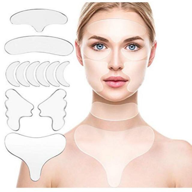 Bold Skincare Silicone Anti-Wrinkle Facial, Neck and Chest Pads: 11-Piece Full Set